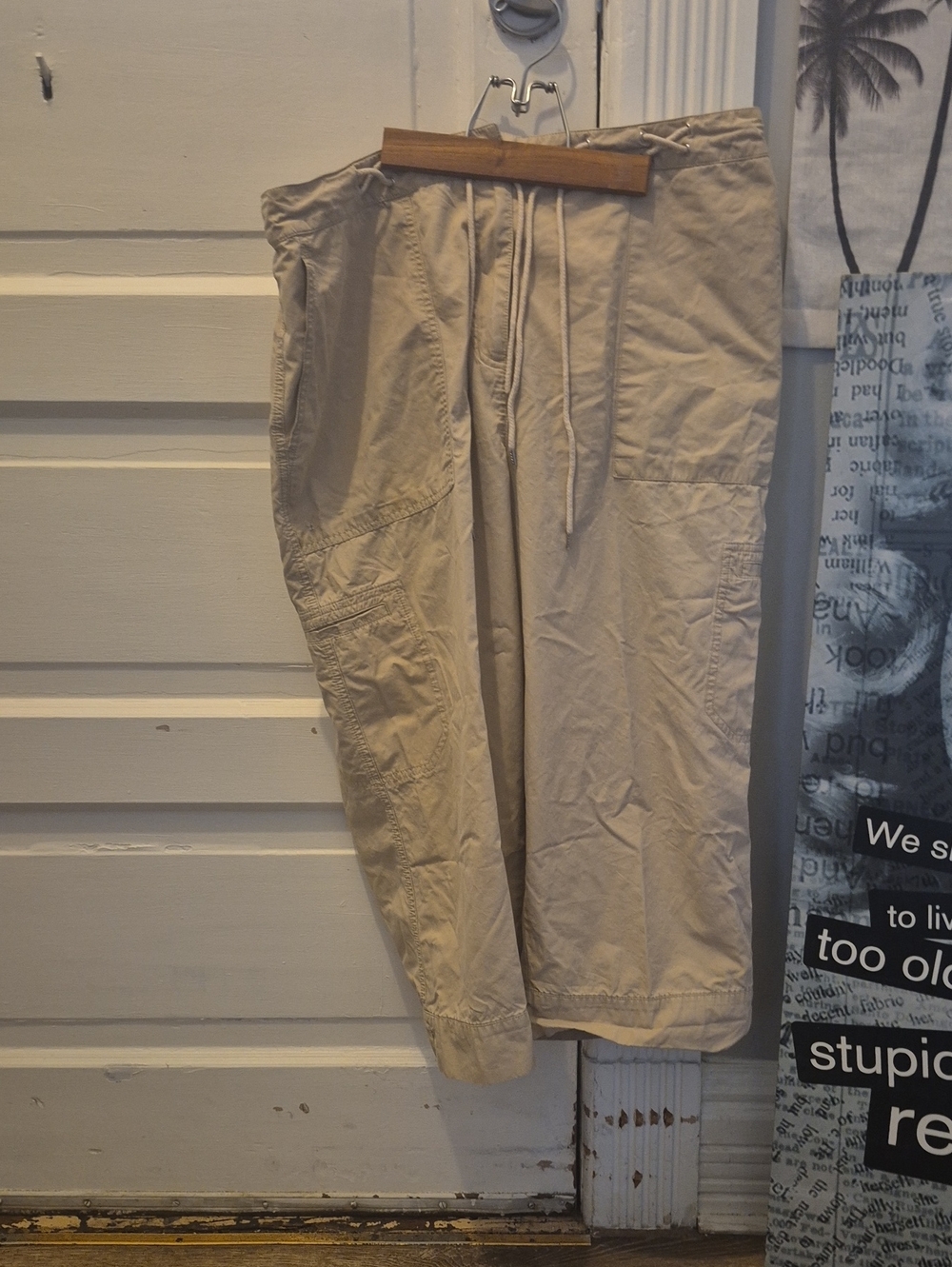 Ralph Lauren Women Khaki Drawstring Cargo Pants